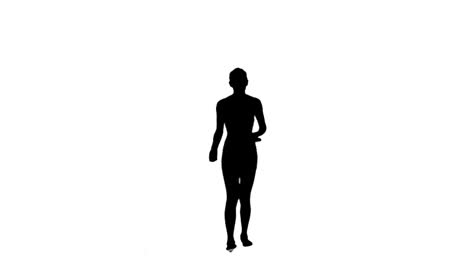 Silhouette-Einer-Frau,-Die-Tennis-Spielt