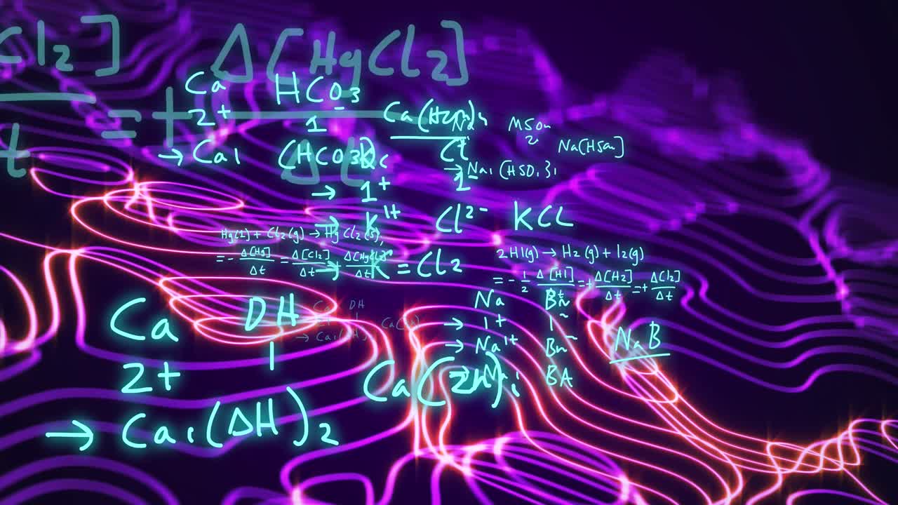 Animation of mathematical data processing and network of connections