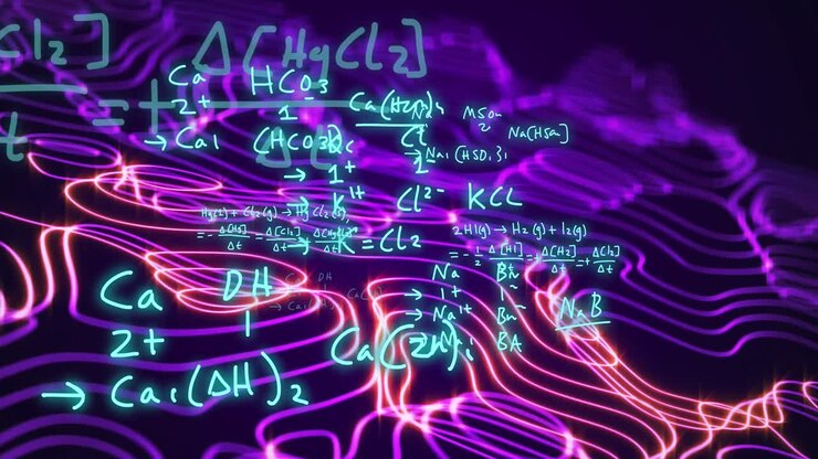 Animation of mathematical data processing and network of connections