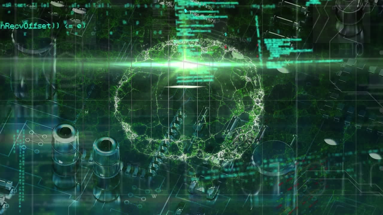 animación del procesamiento de datos sobre el cerebro