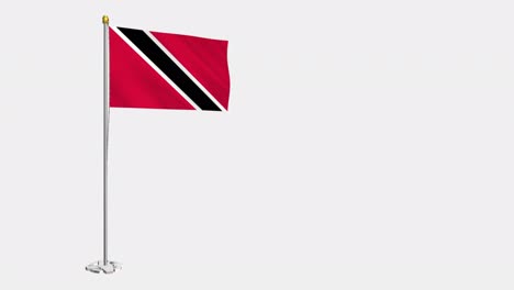 loop video of trinidad and tobago flag  fluttering in the wind, slow motion video of 4k , with alpha channel