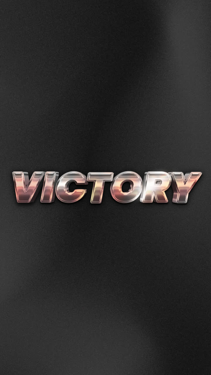 Metallic Victory Text Graphic Design