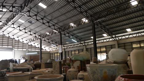 various kinds of colorful ceramic furnitures at the shop