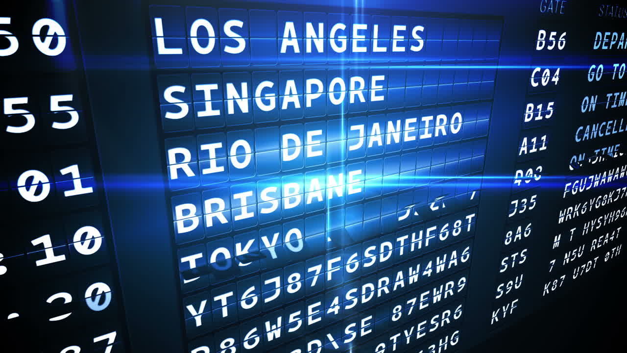 미국 도시에 대한 출발 보드