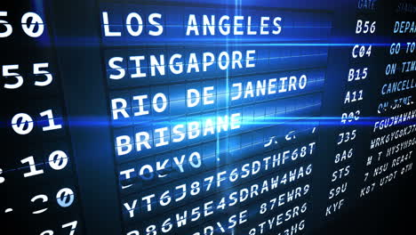 departures board for american cities