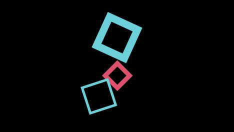 animation colorful geometric shape isolate on black background.