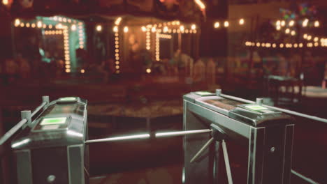 a turnstile at an amusement park