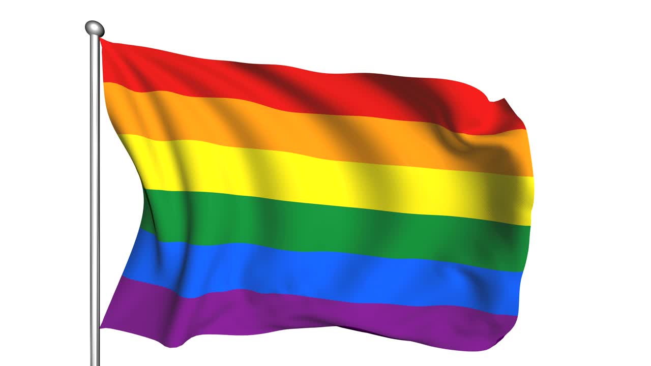 la bandera del orgullo lgbt (semi-transparente, en bucle, canal alfa)