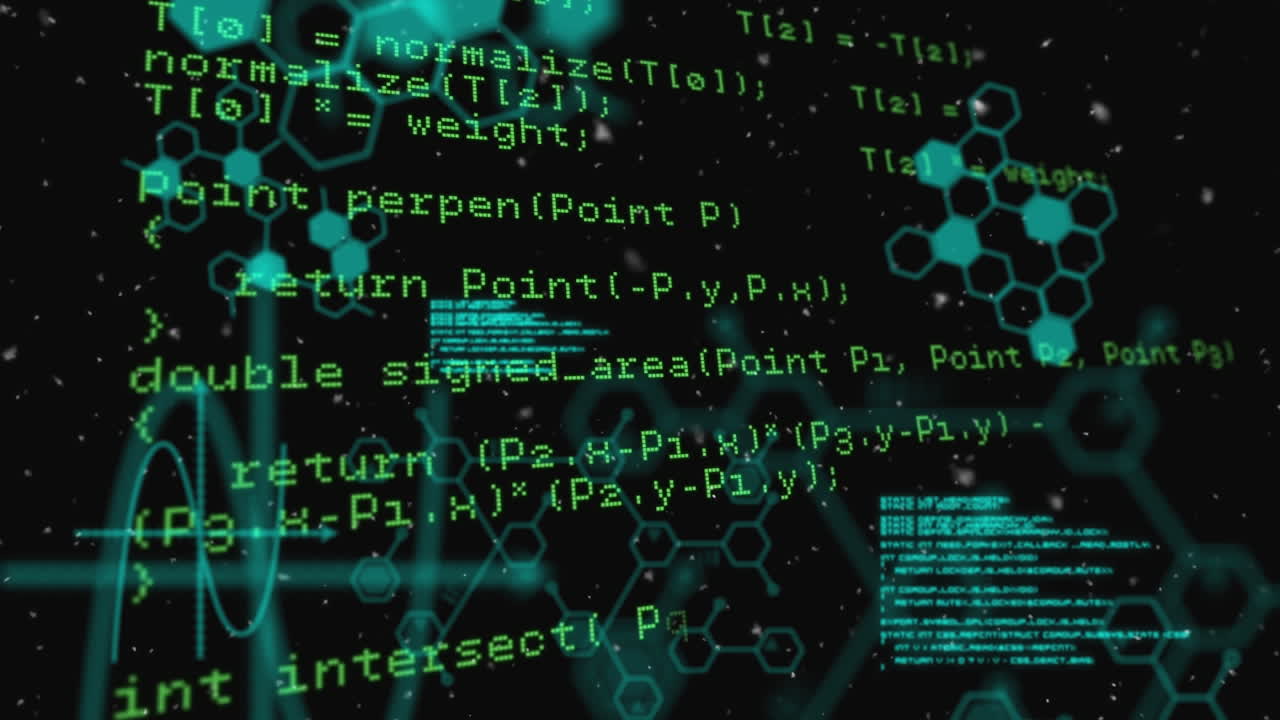 animación del procesamiento de datos sobre formas