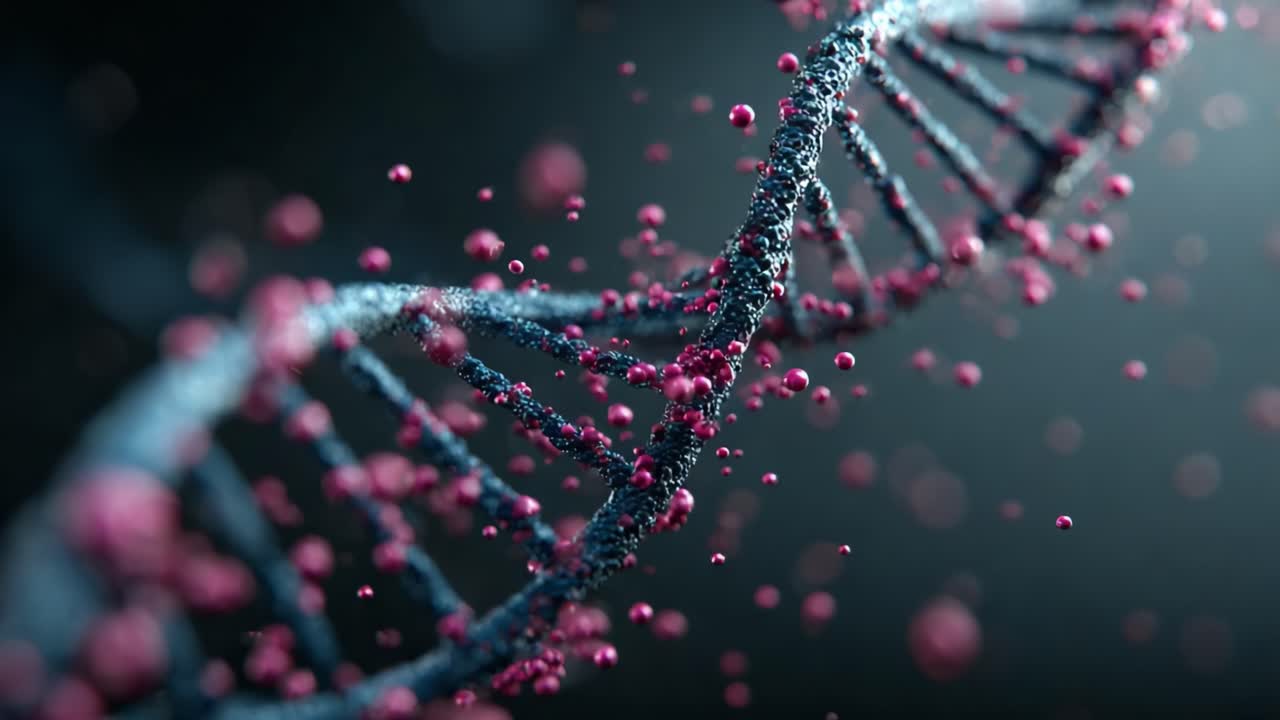 A Captivating Visualization of DNA Structure: Unraveling the Intricacies of Genetic Material with Stunning Detail and Vibrant Colors to Illustrate Molecular Dynamics