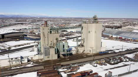 an aerial view shows purina storage location