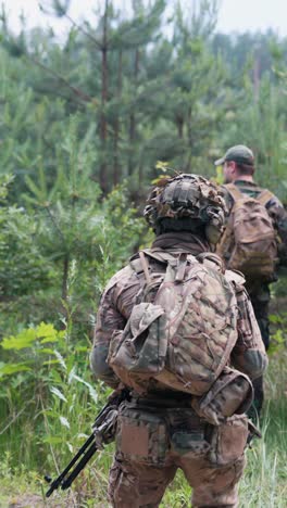 soldiers in a forest