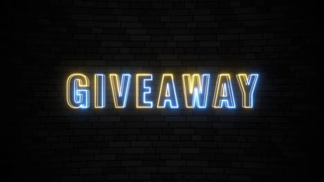 'giveaway' líneas de borde de neón amarillo y azul animación del título. texto animado de bucle sin costuras simple. tipografía en 4k gráfico de movimiento