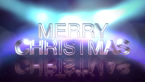 Animationstext-Frohe-Weihnachten-Und-Neonblaulichter-Auf-Der-Bühne-Abstrakter-Feiertagshintergrund