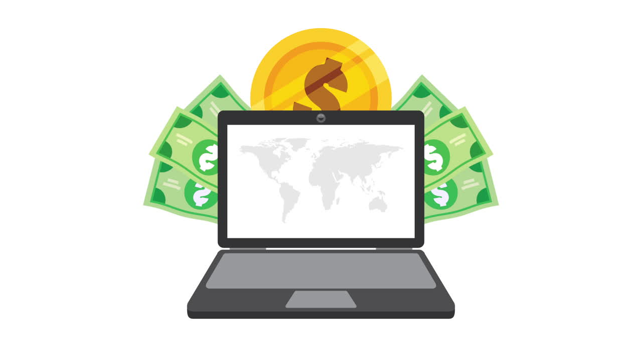 economía y finanzas portátil y dinero dólares