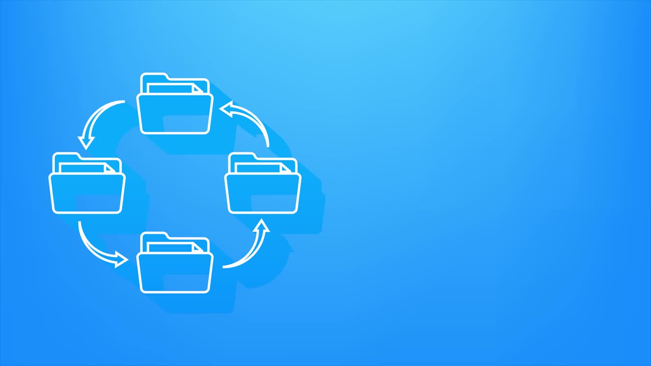 Shadow icon with file exchange. Cloud storage icon. Data storage. Motion Graphic