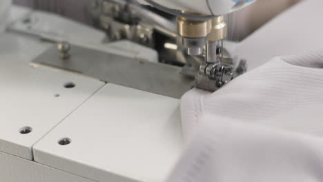 close-up of a sewing machine in action