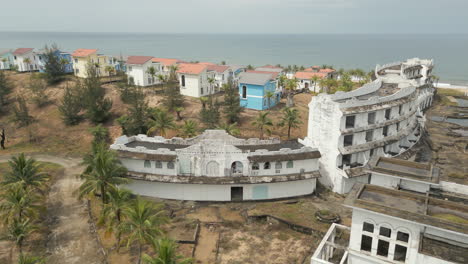 empty haunted hotel sits vacant on lang co beach vietnam 60fps 4k