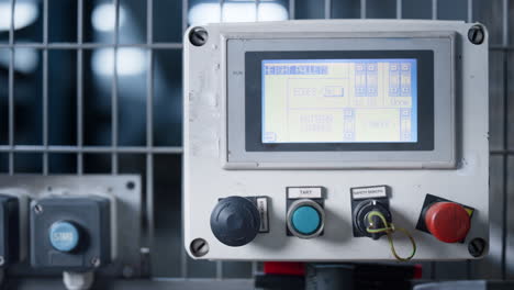 factory machine screen controlling production process showing data closeup