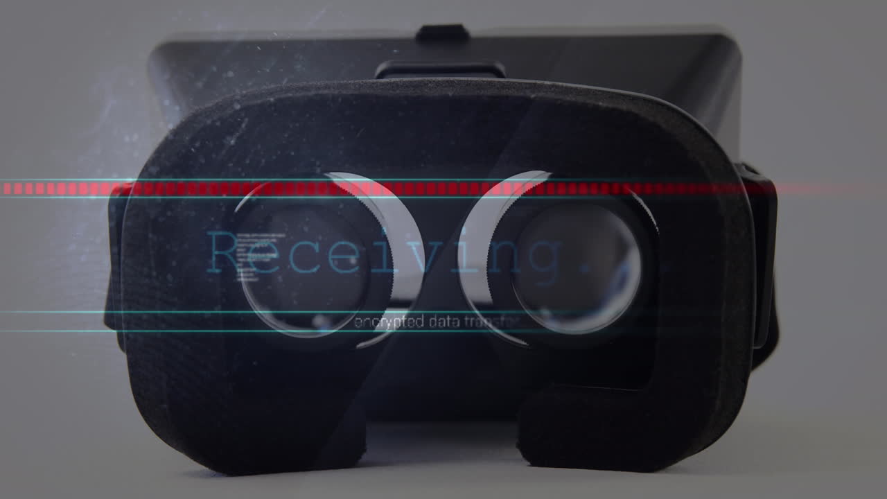 animación del procesamiento de datos a través del auricular vr