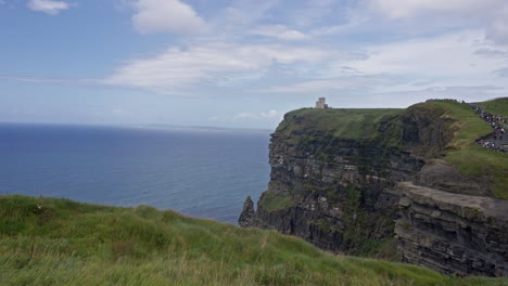 vista de la torre de o'brien en los acantilados de moher en irlanda