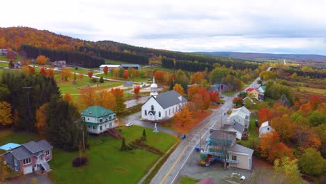 autumn colors in a quaint canadian village