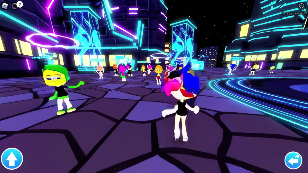 Cyberpunk Neon Party Scene