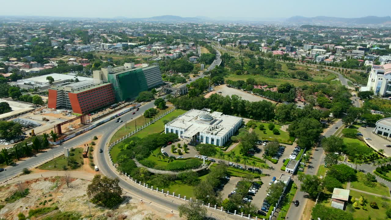 An Ariel view of abuja city with a green view
