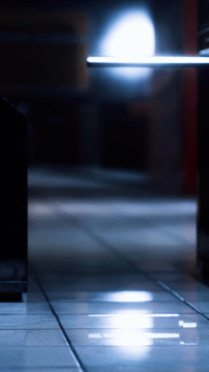 Turnstiles at a quiet underground station during late night hours