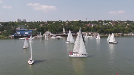 sailing boats on the river