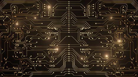 abstract loop animation of gold circuit