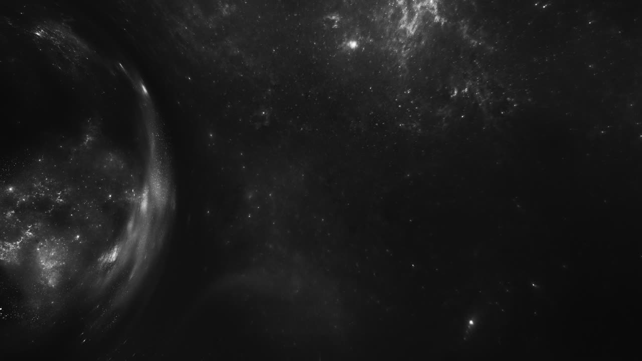 A giant wormhole curves the black space around it