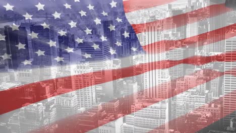 digital animation of american flag swaying 4k