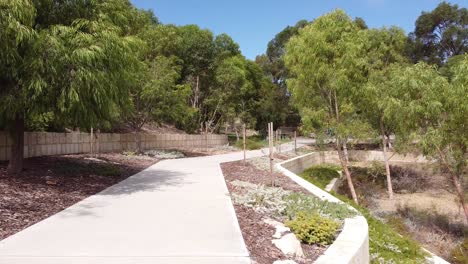 a new path through landscaped park area housing area in perth australia