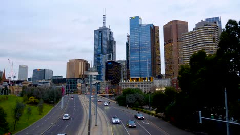 Melbourne-Cbd-Skyline-Nächtlicher-Zeitraffer