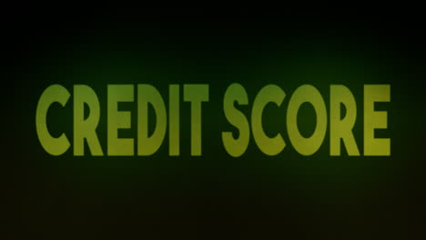 a rising cloud of toxic green gas, revealing the text credit score, appearing from the darkness with an ominous glow