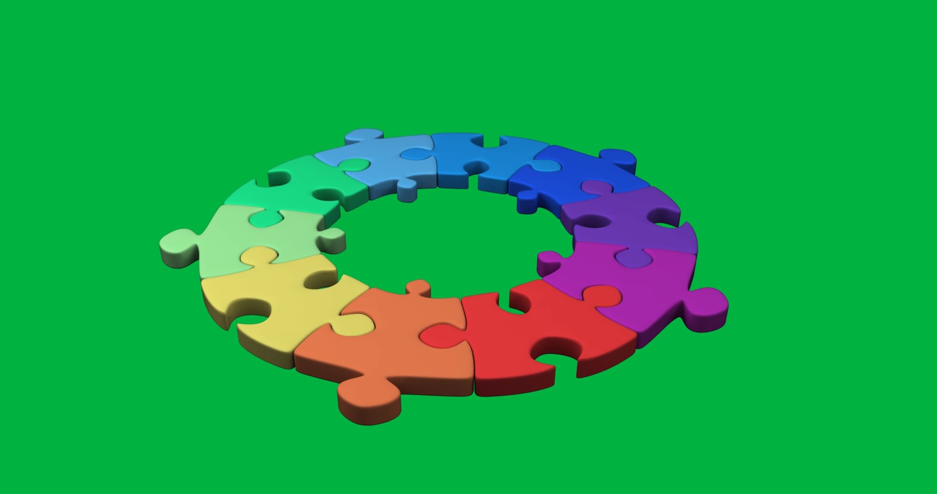 Colorful digital animation puzzle icon celebrates National Puzzle Day.