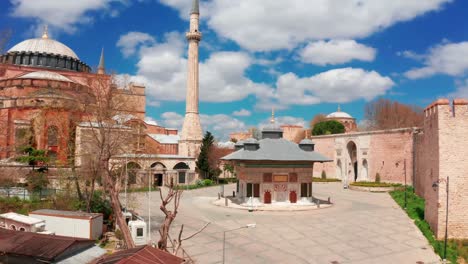 hagia sophia imágenes de avión no tripulado al atardecer