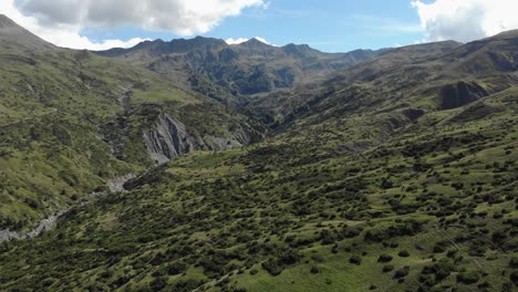 establishing aerial drone shot mount gramos greece sunny summer