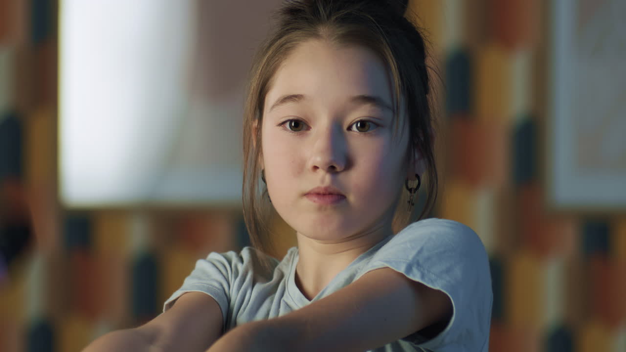 Girl with a purple ribbon