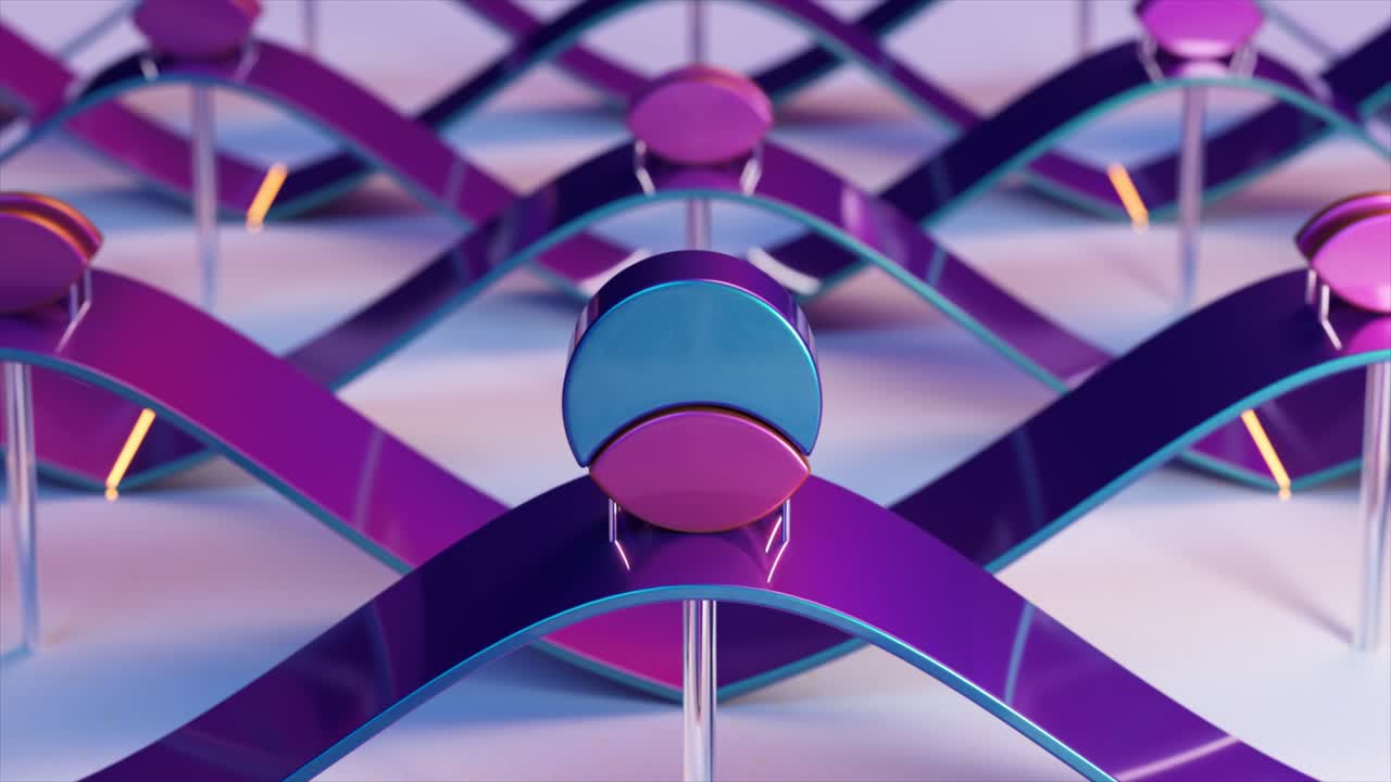 representación 3d abstracta de formas geométricas y ondas