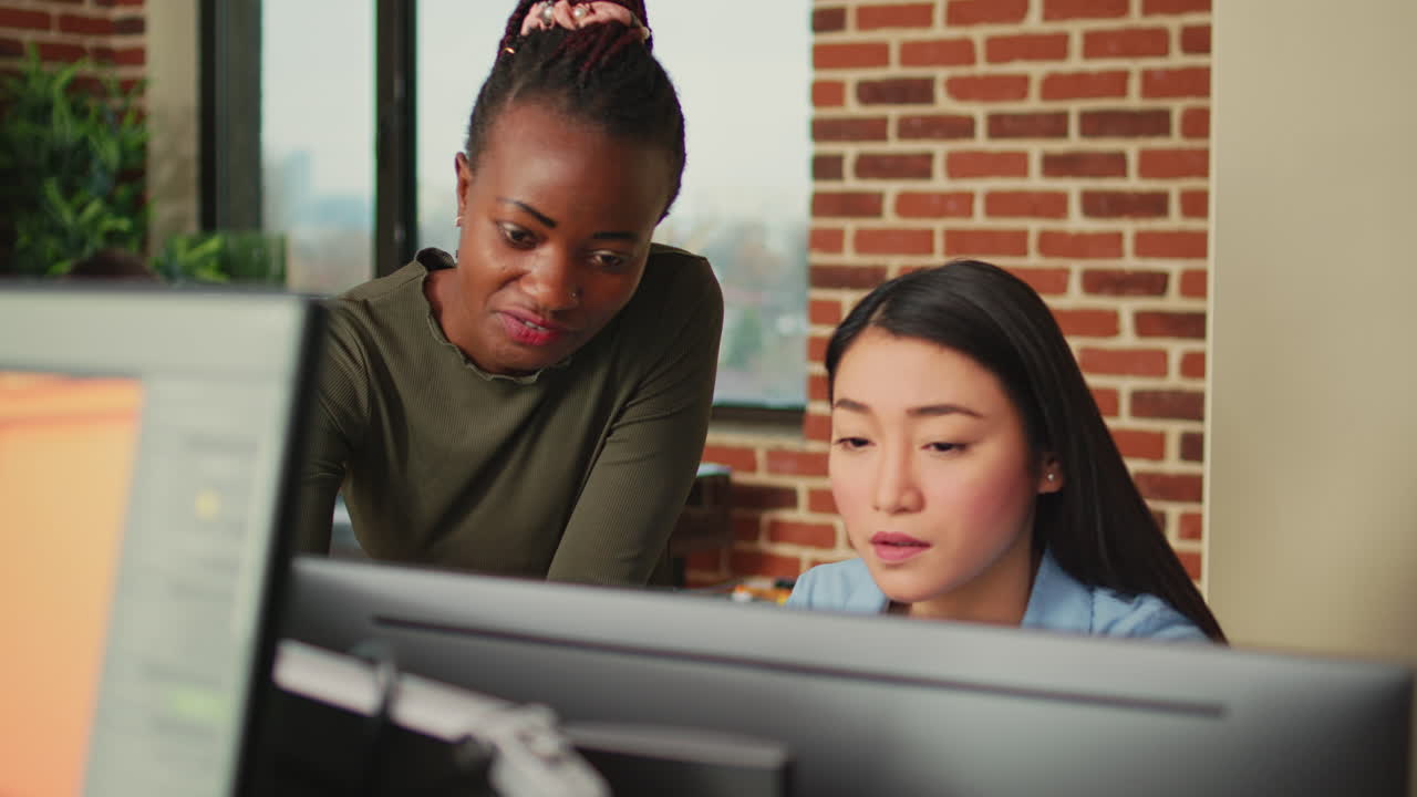 Diverse colleagues brainstorming ideas to create 3d content