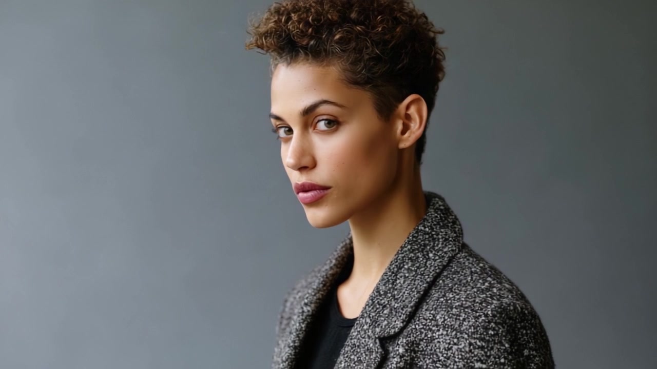 A Captivating Portrait Series of a Confident Model Showcasing Unique Style and Poise in a Series of Artistic Frames Depicting Individual Expression and Beauty.