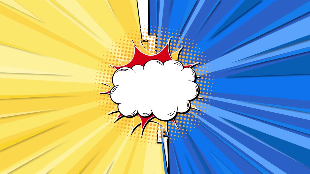 역동적인 폭발과 함께 만화 스타일의 카운트다운