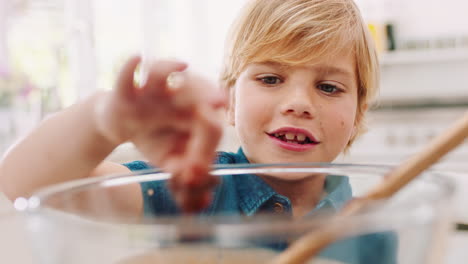 children, baking and chocolate with a little boy