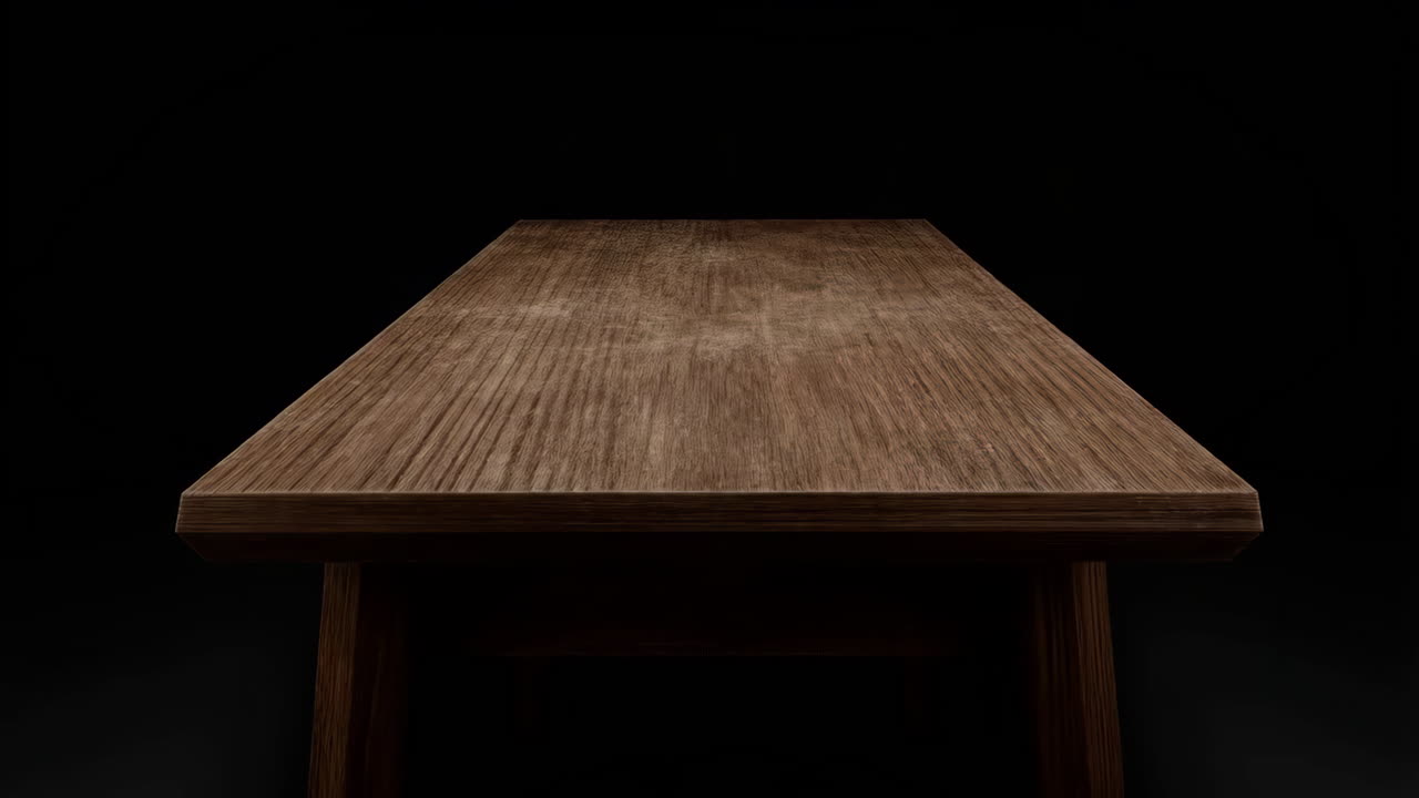 Empty Wooden Table Surface on Dark Background