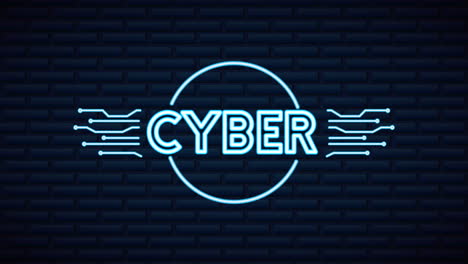 cyber lunes luces de neón animación con circuito