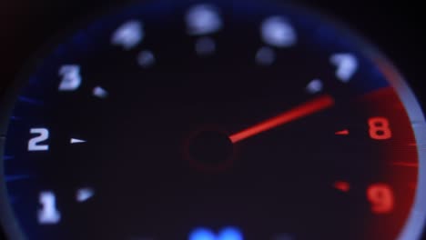 tachometer on the screen of the modern car dashboard.