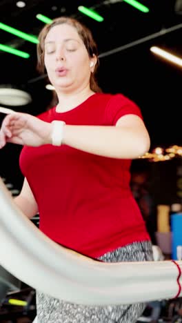 woman exercising on a treadmill