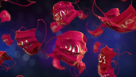 nuevo año de lujo médico coronavirus máscara facial video loopable en 4k cámara lenta